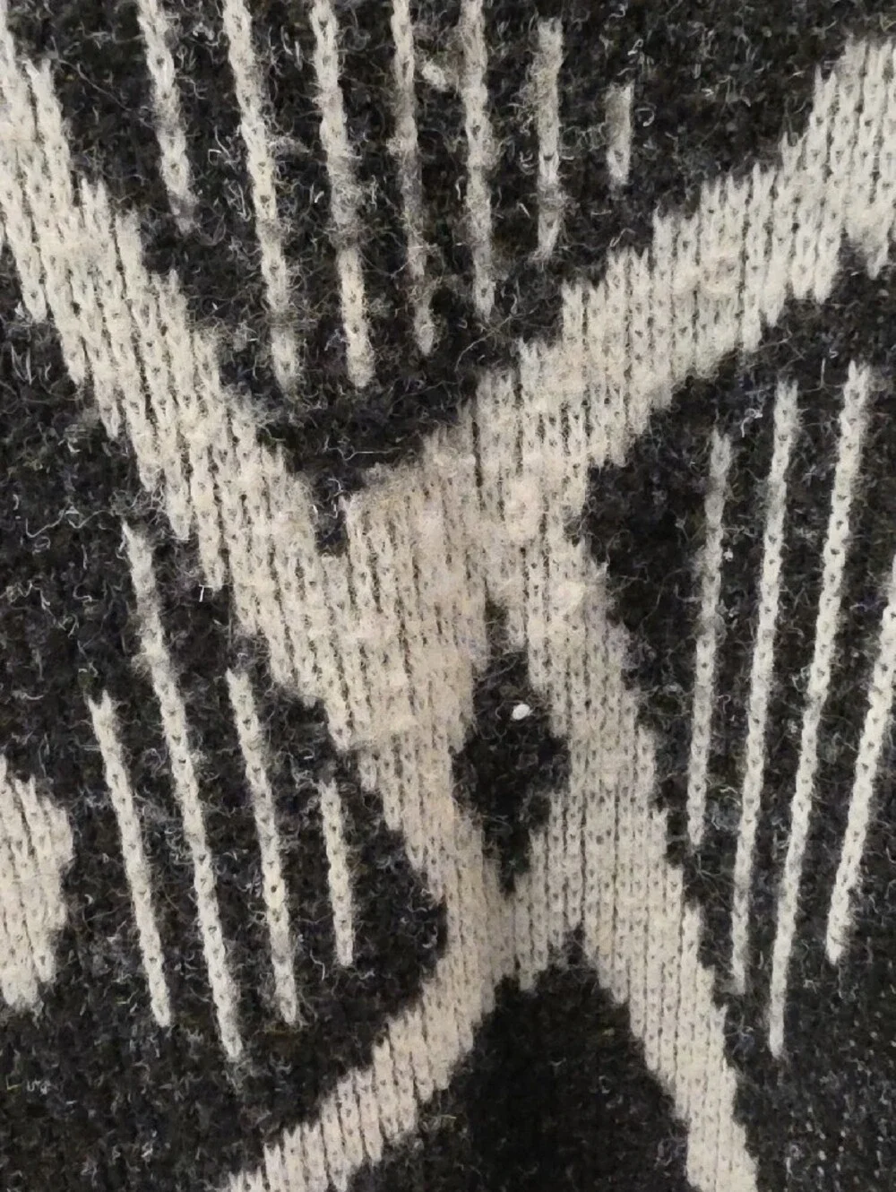 Le Tigre Black & Cream Geometric Crewneck Sweater